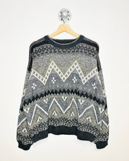 Vintage 90s Rue21 Abstract Earth Tone Sweater
