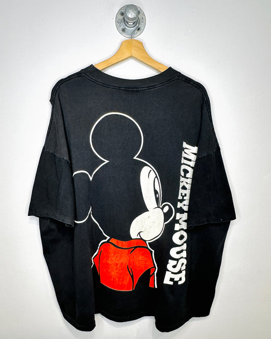 Vintage 90s Mickey Mouse Spell Out Black Tee Shirt