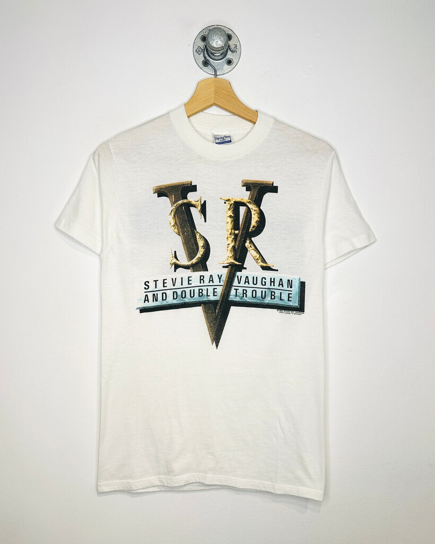 Vintage 1989 Stevie Ray Vaughan And Double Trouble White Tee Shirt