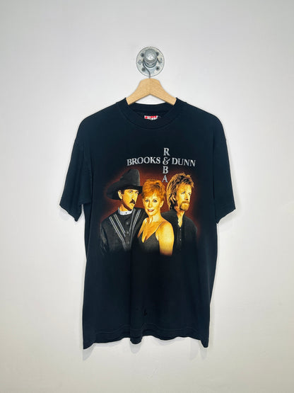 Vintage 1998 Brooks & Dunn And Reba Black Tour Tee Shirt