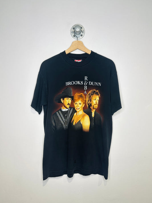 Vintage 1998 Brooks & Dunn And Reba Black Tour Tee Shirt