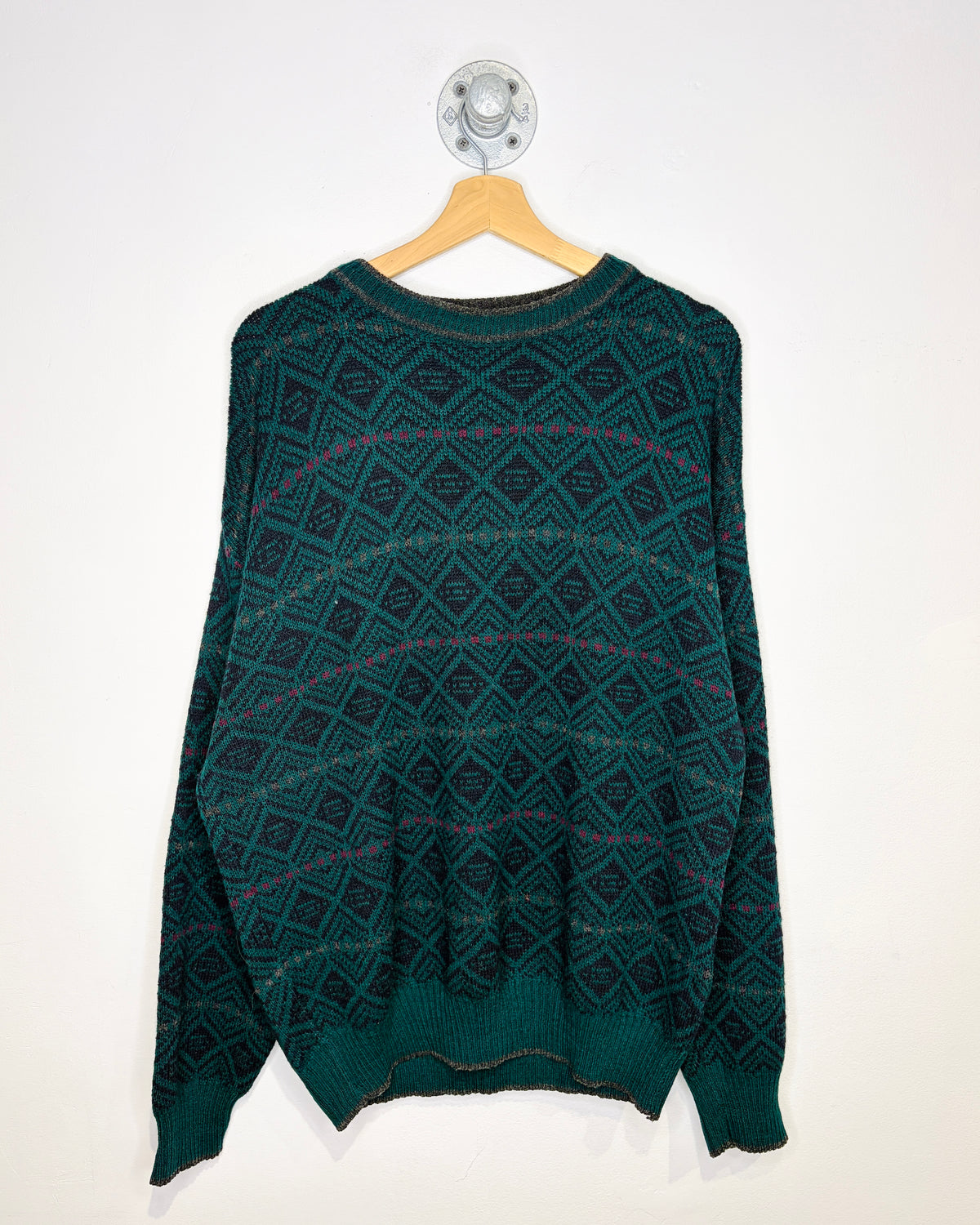 Vintage 90s Italian-Made Green Wool Sweater