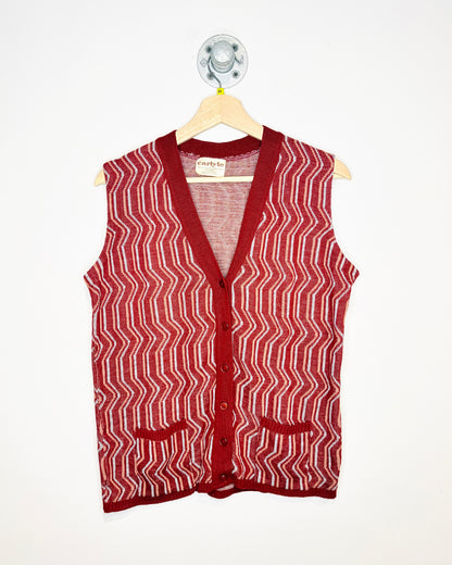Vintage 1980s Carlyle Burgundy Acrylic Vest
