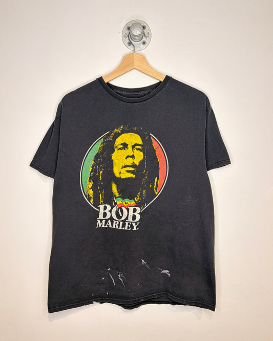 Bob Marley Zion Faded Black Tee Shirt