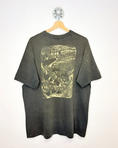Vintage 1990s VA Ski Club Black Faded Black Tee Shirt