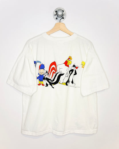 Vintage 1993 Looney Tunes Characters White Tee Shirt