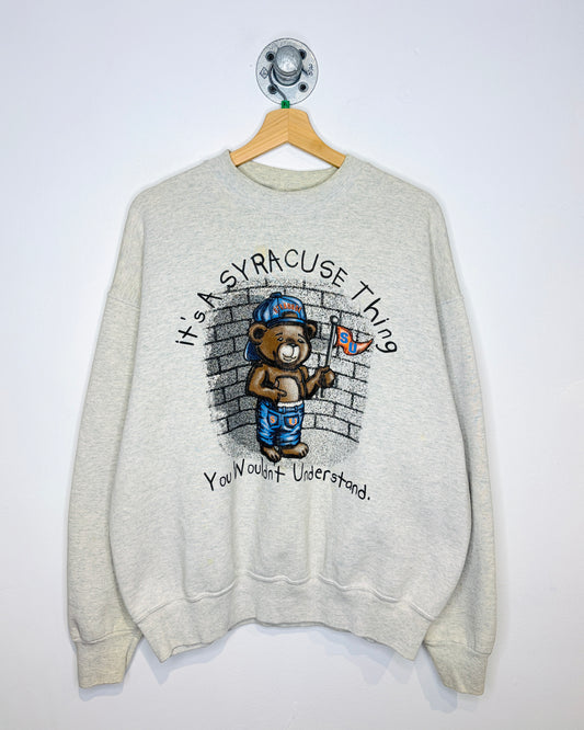 Vintage 1990s Syracuse Bear Grey Crewneck Sweatshirt