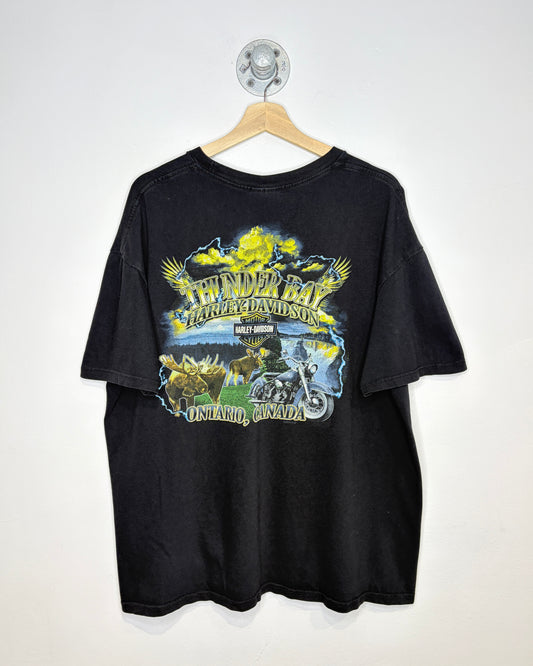 Harley Davidson Thunder Bay Ontario Black Tee Shirt