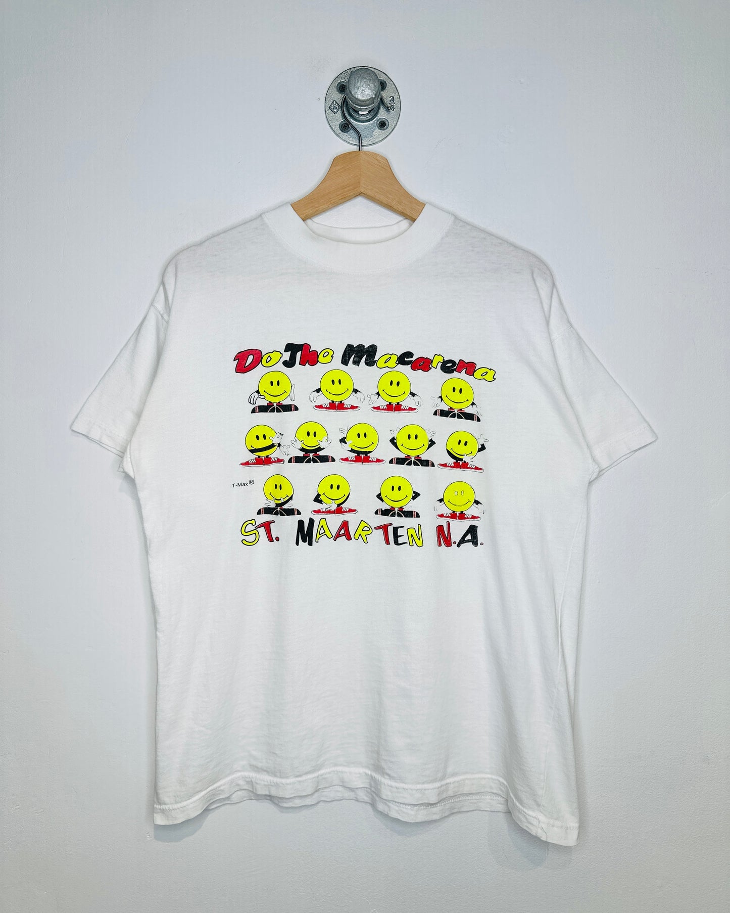 Vintage 90s “Do The Macarena” St Maarten White Tee Shirt