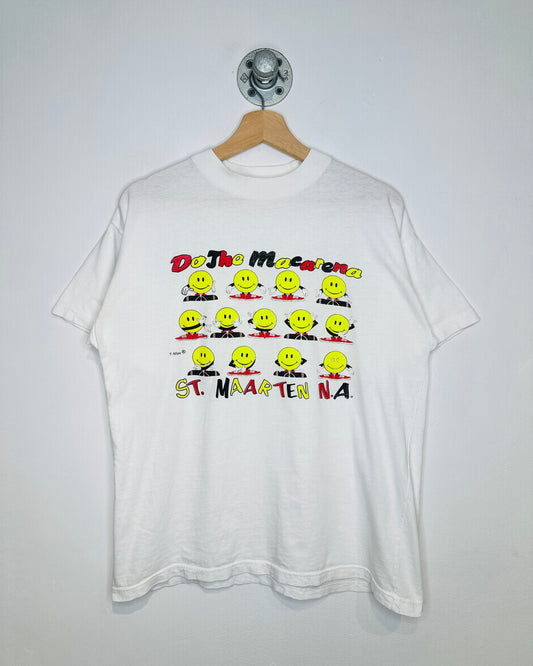 Vintage 90s “Do The Macarena” St Maarten White Tee Shirt