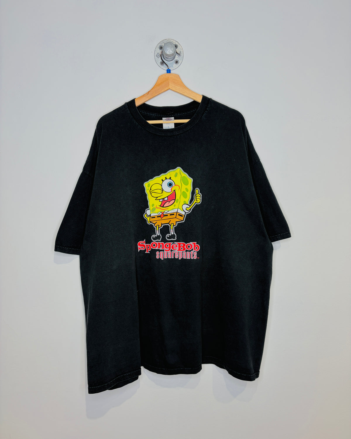 SpongeBob SquarePants Glitter Graphic Black Tee Shirt