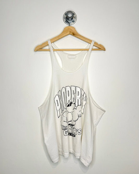 Vintage “Property Of Gators Gym” White Stringer Tank Top