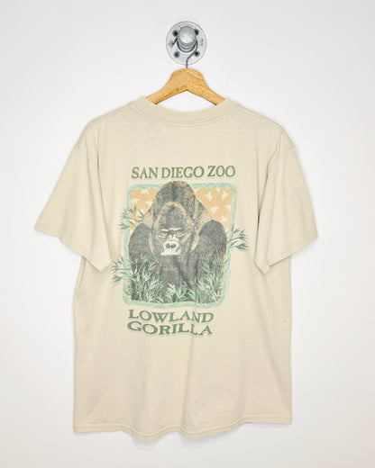 Vintage 90s San Diego Zoo Lowland Gorilla Tan Tee Shirt