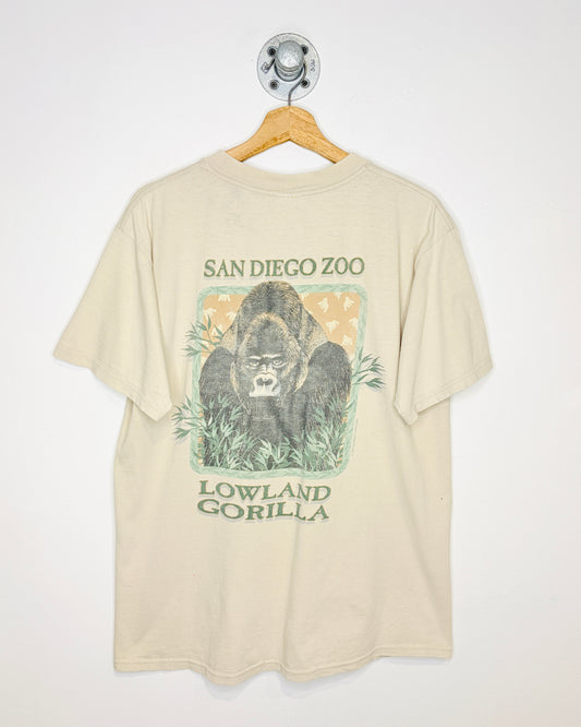 Vintage 90s San Diego Zoo Lowland Gorilla Tan Tee Shirt