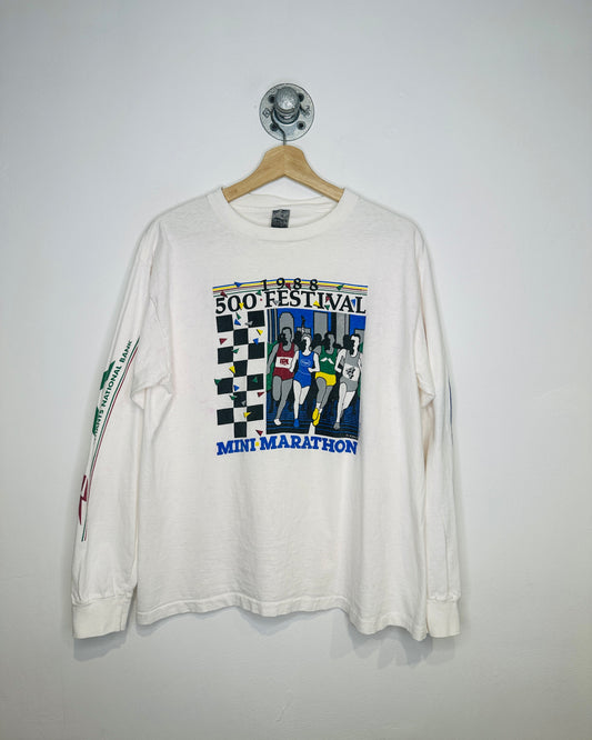 Vintage 1988 500 Festival Mini Marathon White Long Sleeve Shirt