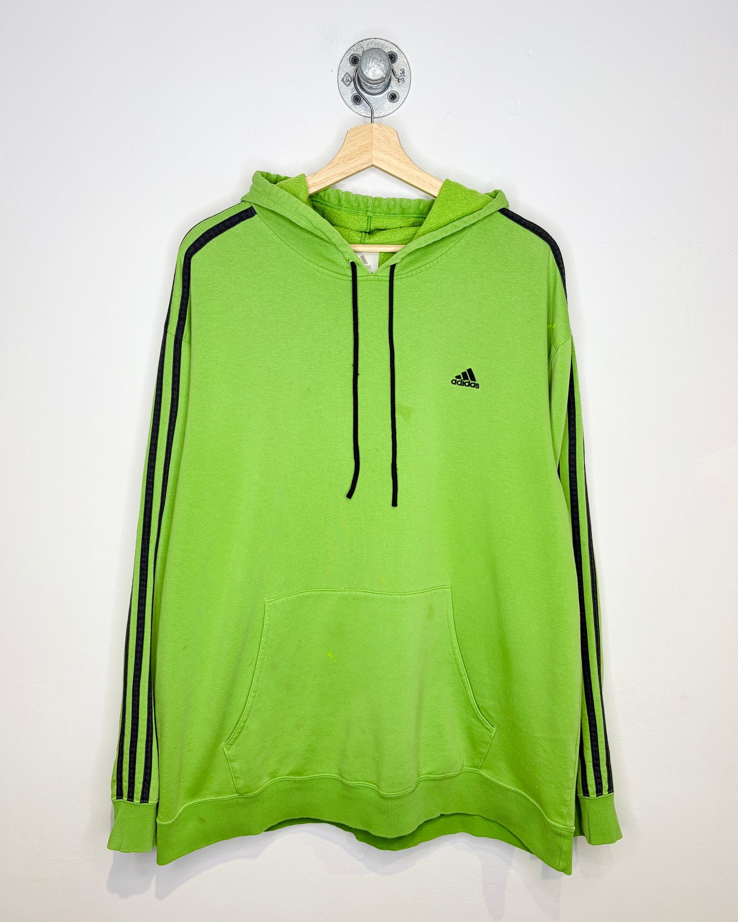 2000s Adidas Lime Green & Black Hoodie