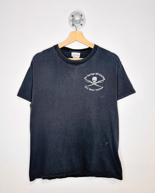 Disneyland Pirates Of The Caribbean Distressed Black Tee Shirt