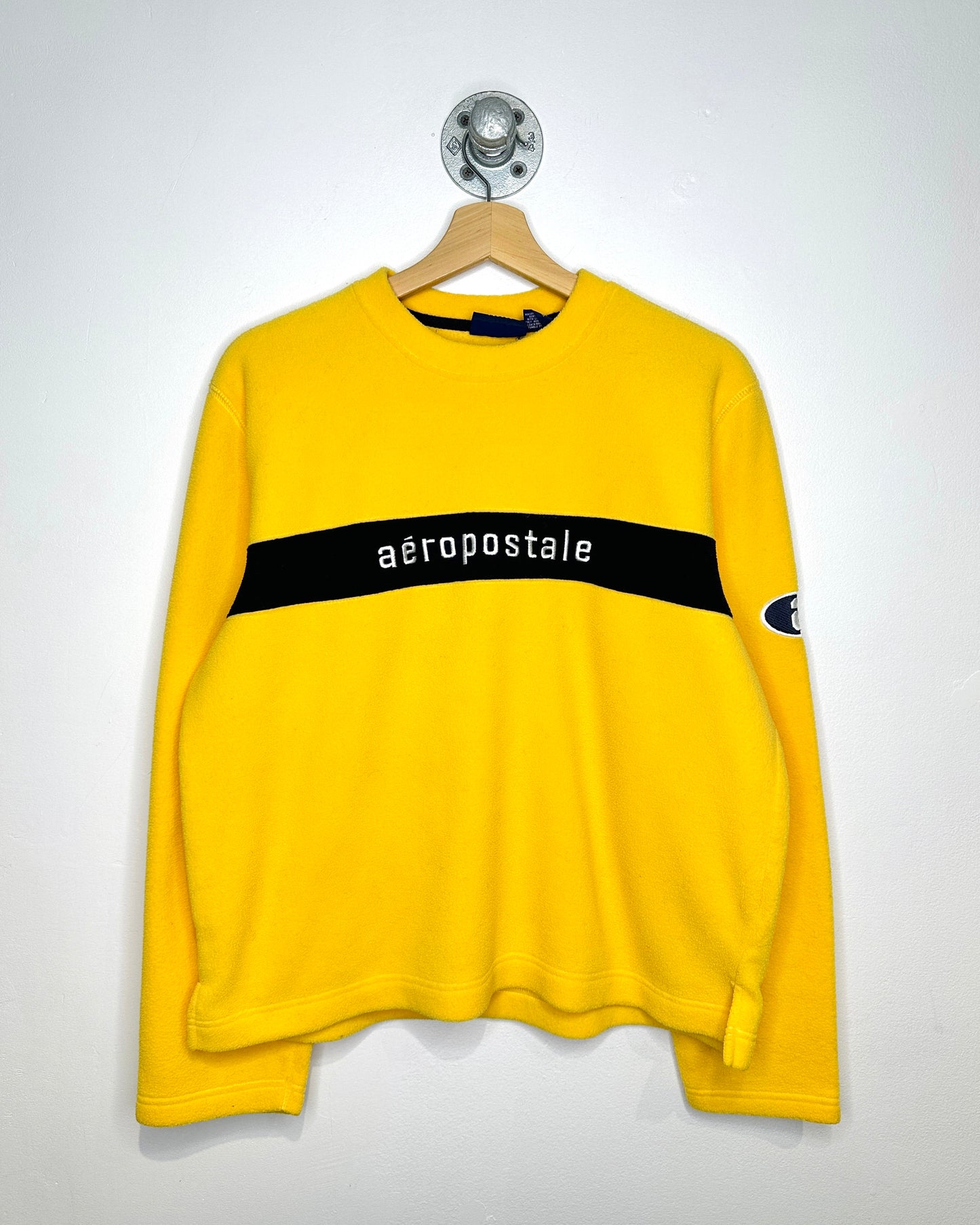 2000s Aeropostale Yellow Fleece Crewneck Sweatshirt