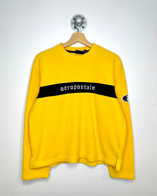 2000s Aeropostale Yellow Fleece Crewneck Sweatshirt