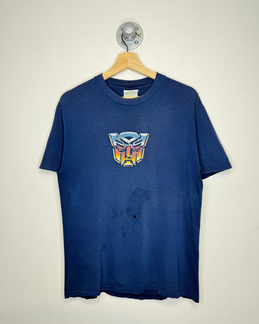 Vintage 90s Transformers Thrashed Navy Tee Shirt