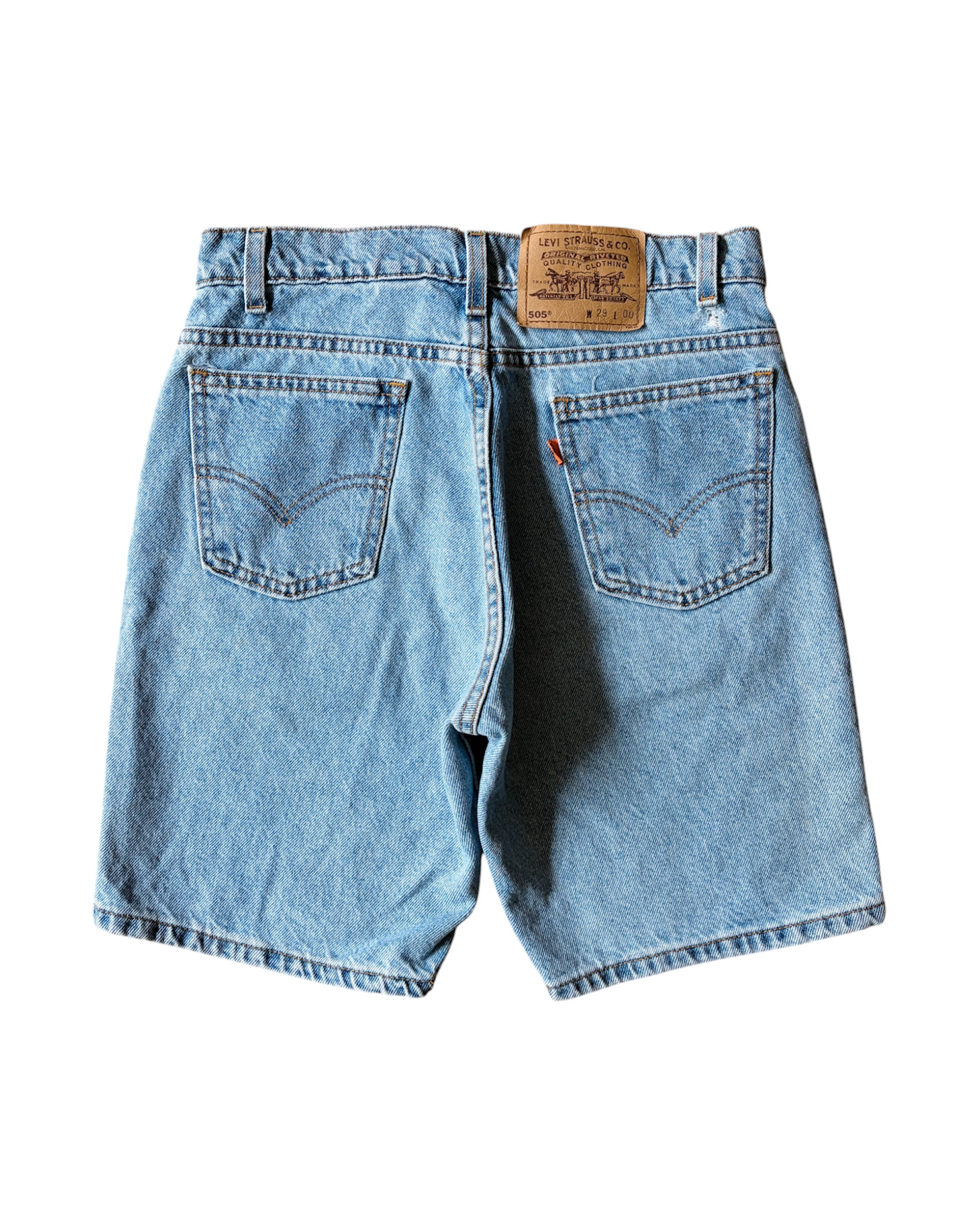 Vintage 90s Levi’s 505 Orange Tab Light Wash Jean Shorts