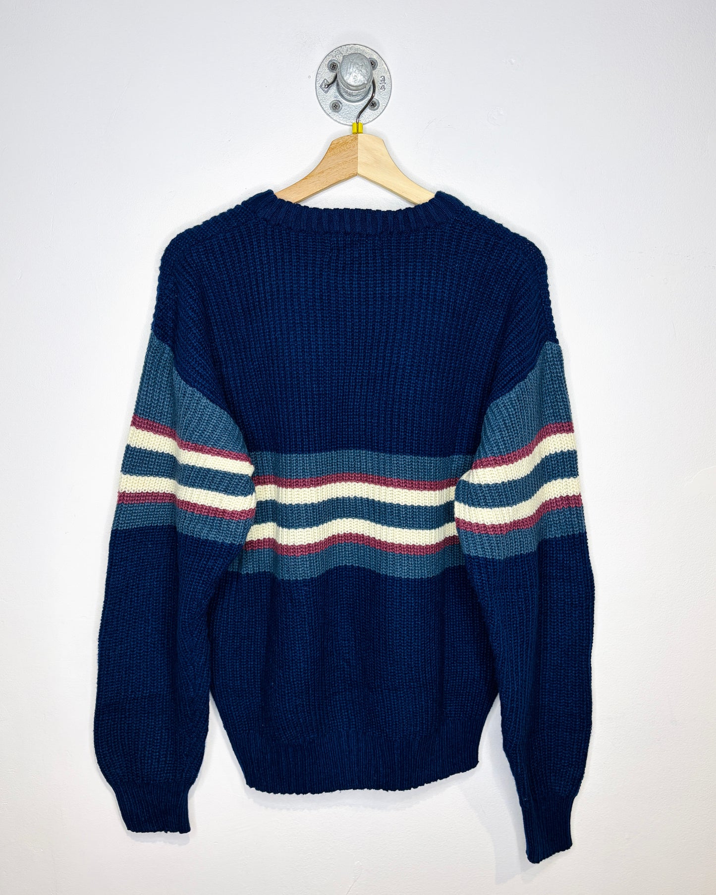 Vintage 1990s Blake & Manley Blue Striped Acrylic Sweater