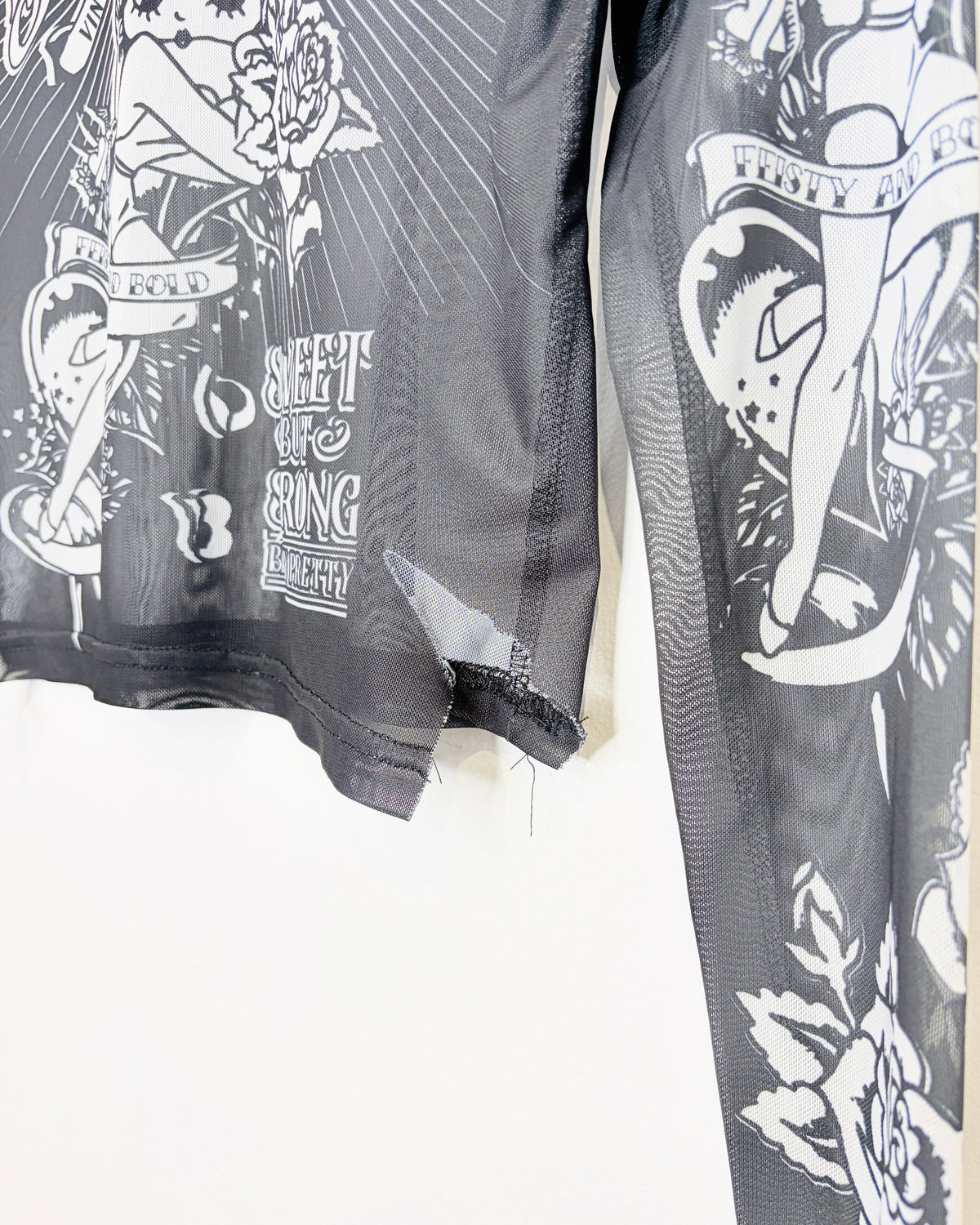 Women’s Betty Boop Tattoo Mesh Longsleeve Shirt