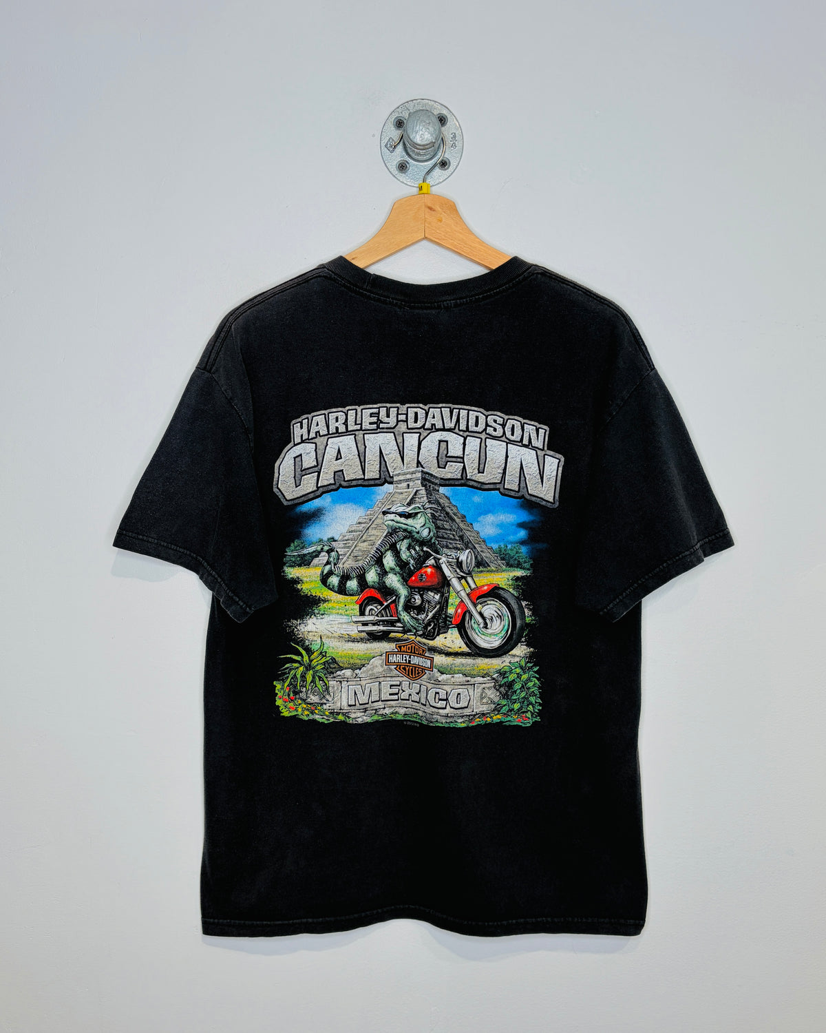 Harley-Davidson Cancun Sun Faded Black Tee Shirt