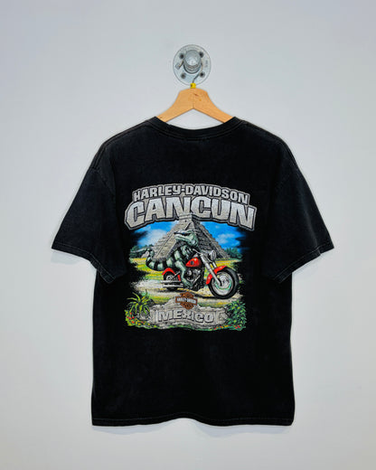 Harley-Davidson Cancun Sun Faded Black Tee Shirt