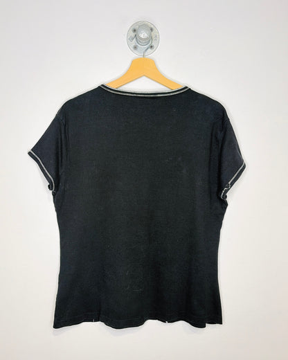 Classic Editions Monte Carlo Black Graphic Print Tee Shirt