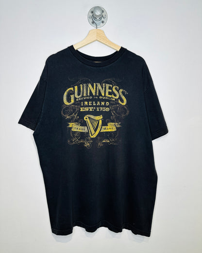 Guinness Brewed in Dublin Graphic Print Black Tee Shirt