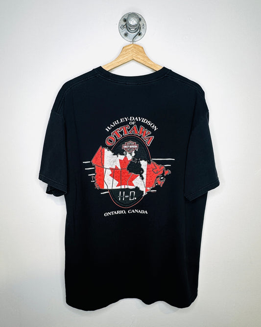 2006 Harley Davidson Ontario Canada Black Tee Shirt