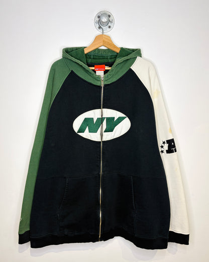 2000s Reebok New York Jets Color Block Zip Up Hoodie