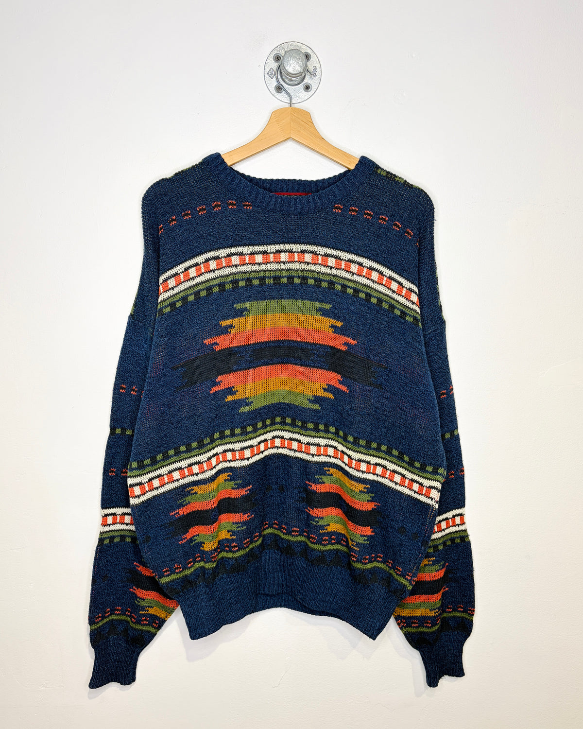 Vintage 80s/90s Sears Southwestern Pattern Blue Sweater