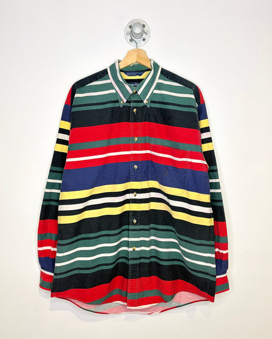 Vintage Nautica Color Block Button Up Shirt