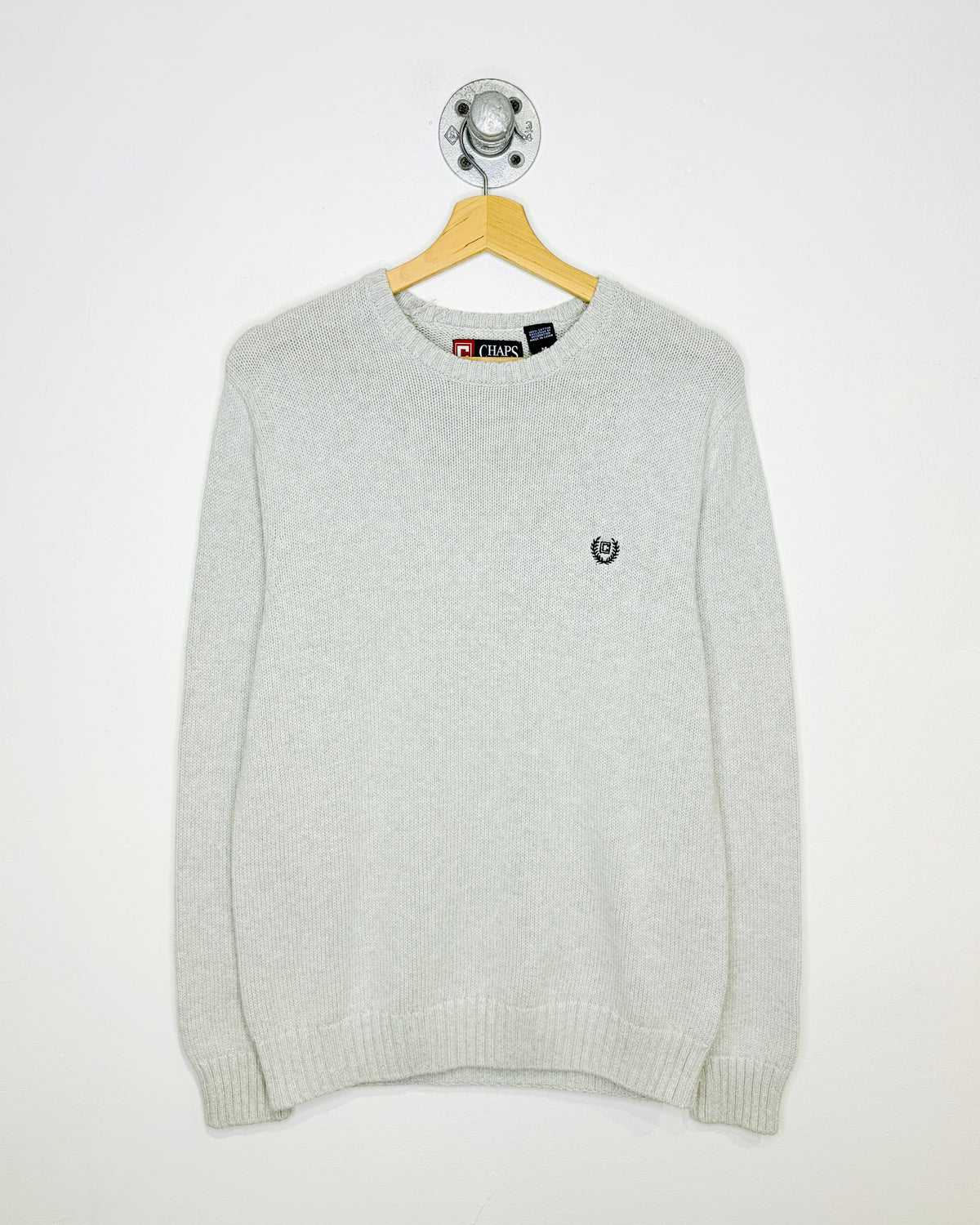 2000s Chaps Ralph Lauren Light Grey Sweater