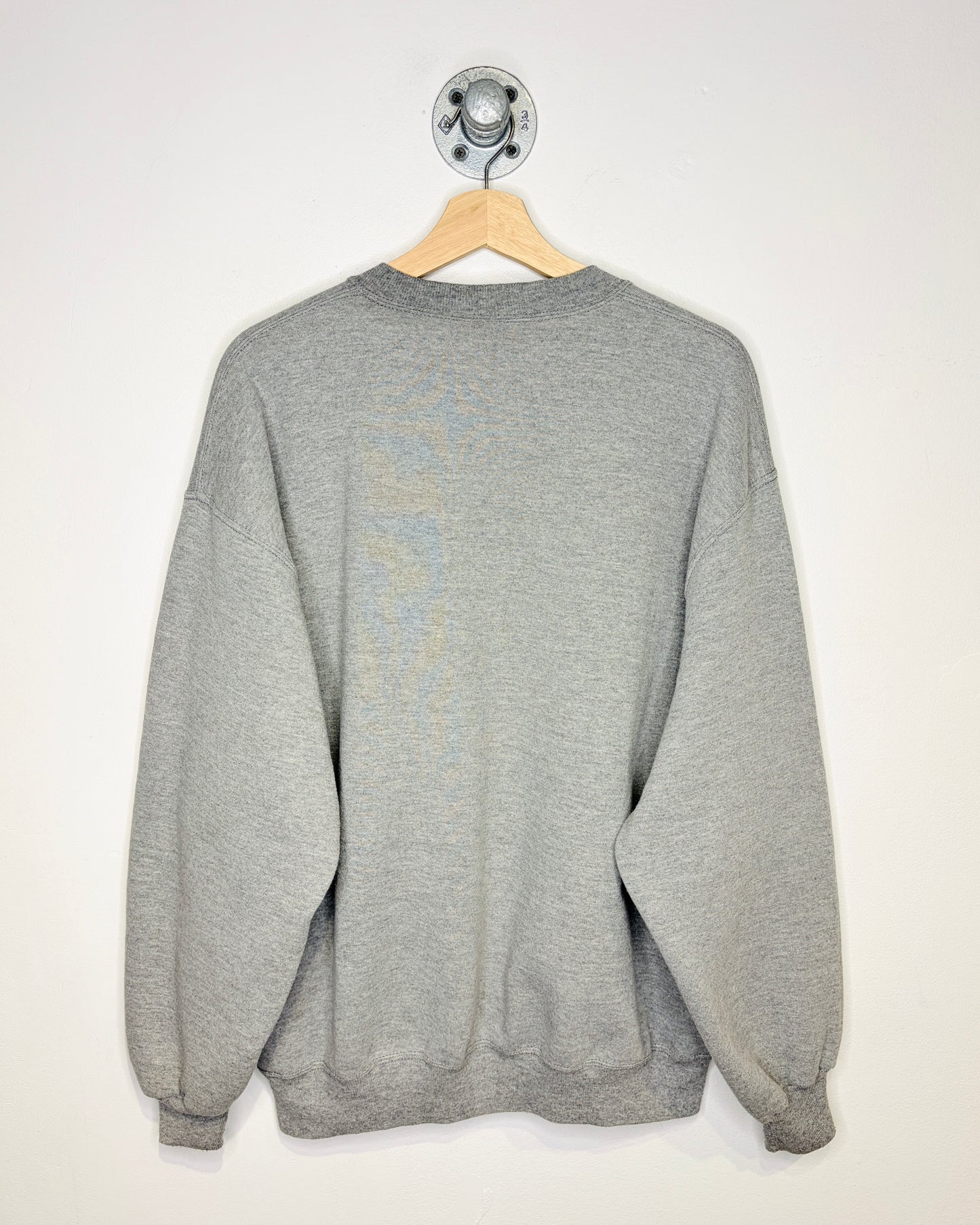 Vintage 90s Boxy Russell University Of Alberta Embroidered Grey Crewneck Sweatshirt