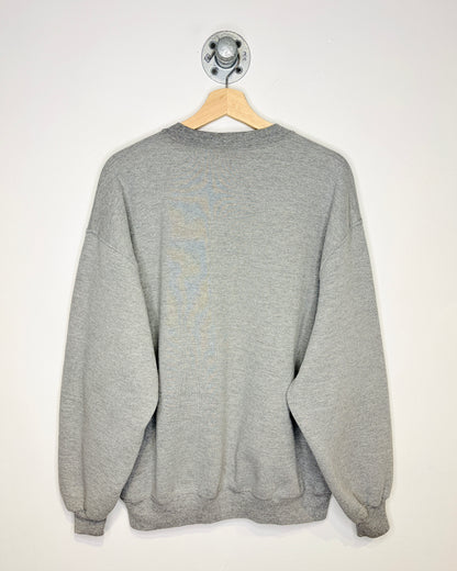 Vintage 90s Boxy Russell University Of Alberta Embroidered Grey Crewneck Sweatshirt