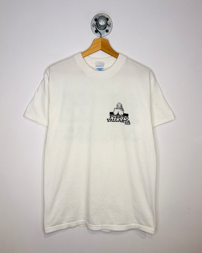 2000s Puerto Vallarta Mexico White Tee Shirt