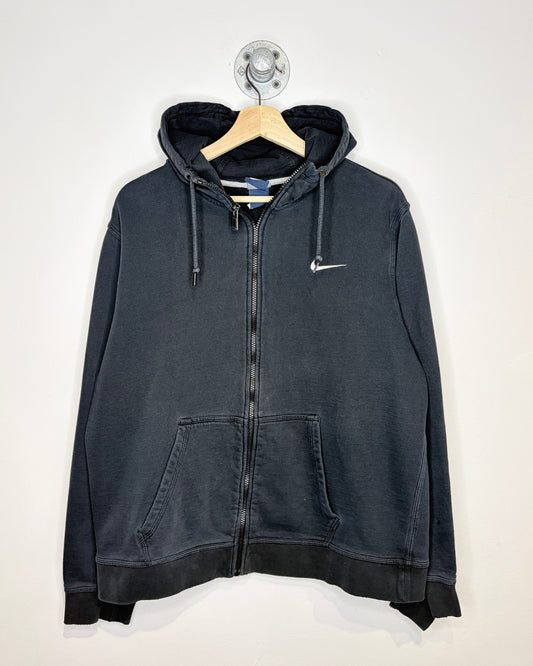 2000s Nike Faded Black Zip Up Hoodie