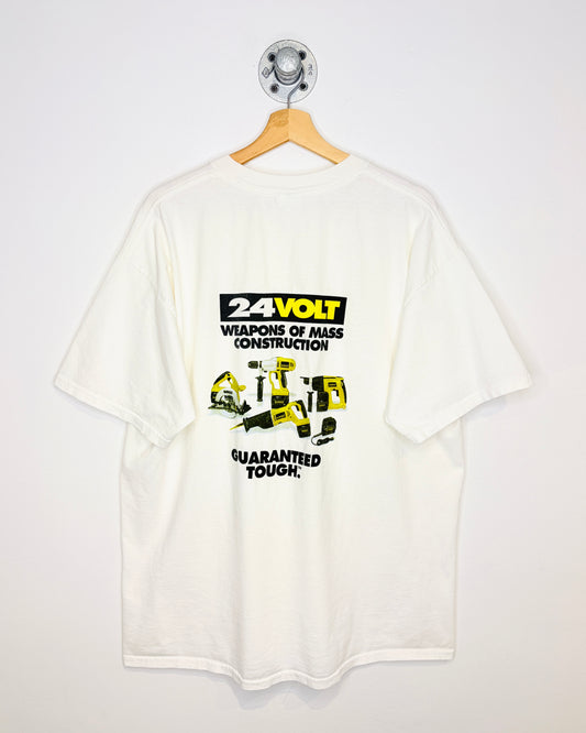 Vintage DeWALT Weapons Of Mass Construction White Tee Shirt