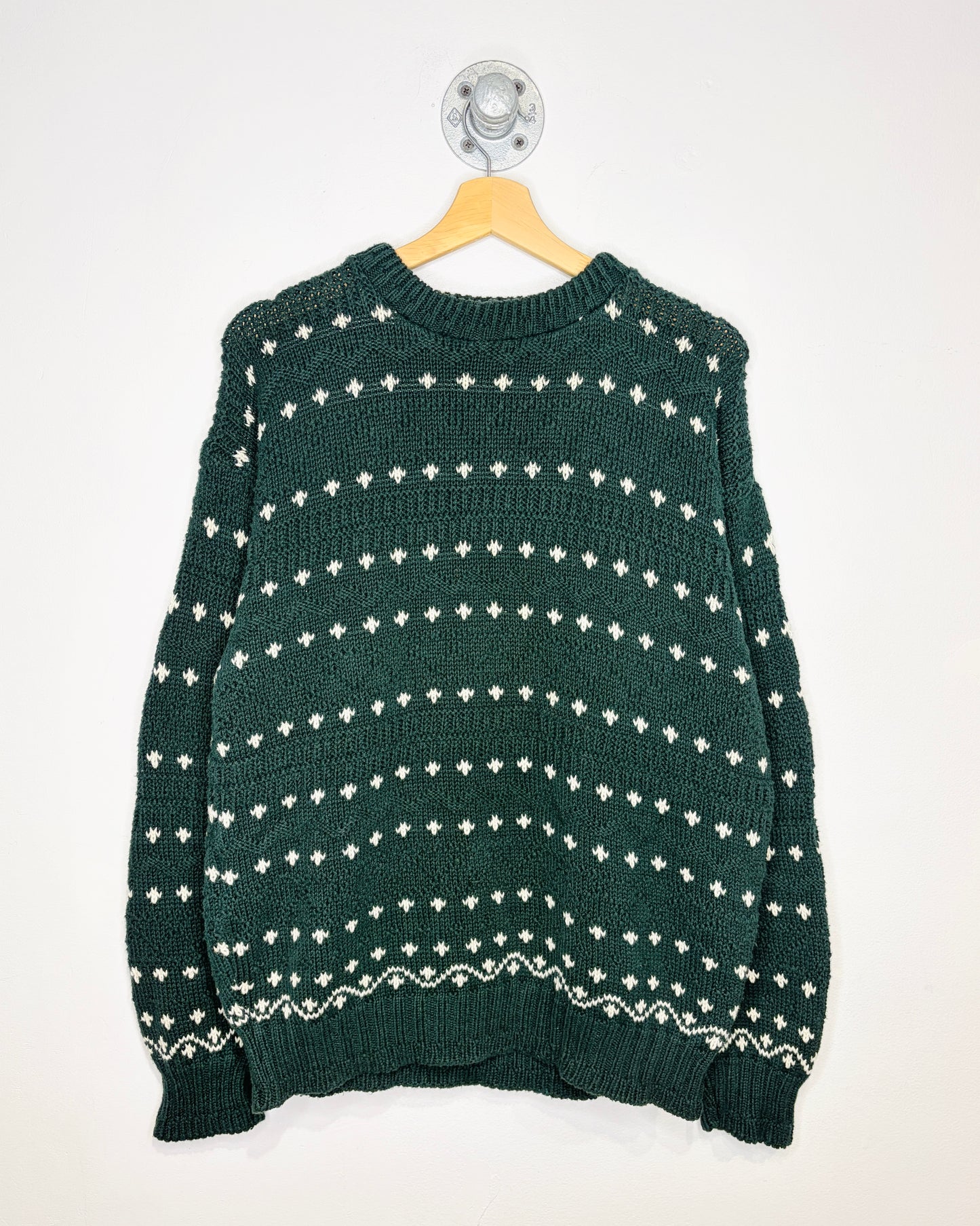 Vintage 90s Forest Green Chunky Knit Sweater