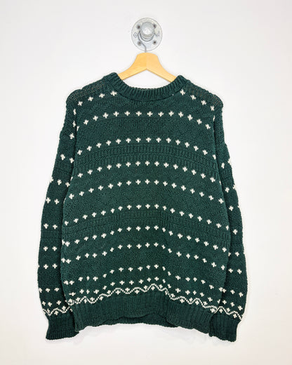 Vintage 90s Forest Green Chunky Knit Sweater