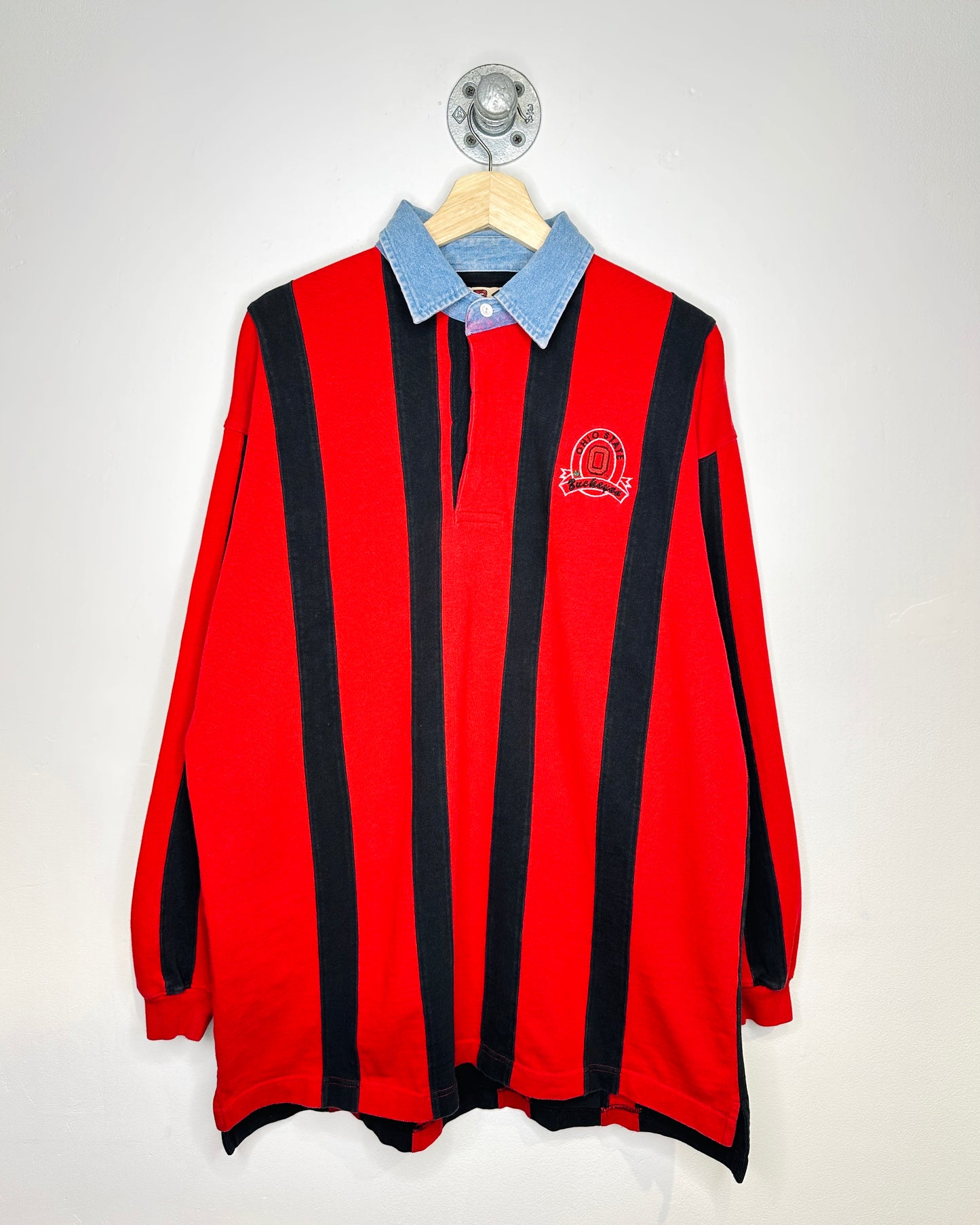 Vintage 90s Ohio State Buckeyes Twotone Rugby Style Shirt