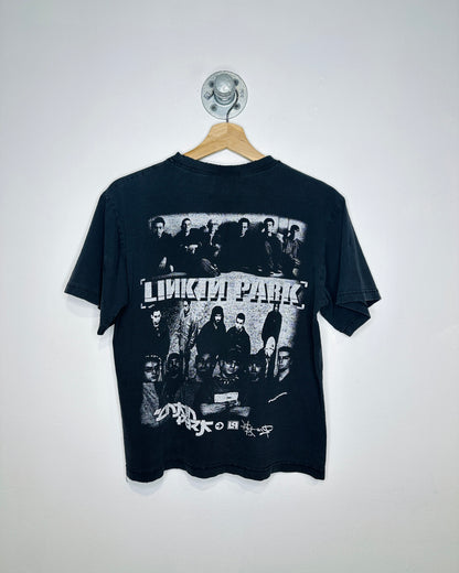 Vintage 2000s Linkin Park Faded And Thrashed Black Graphic Tee Shirt