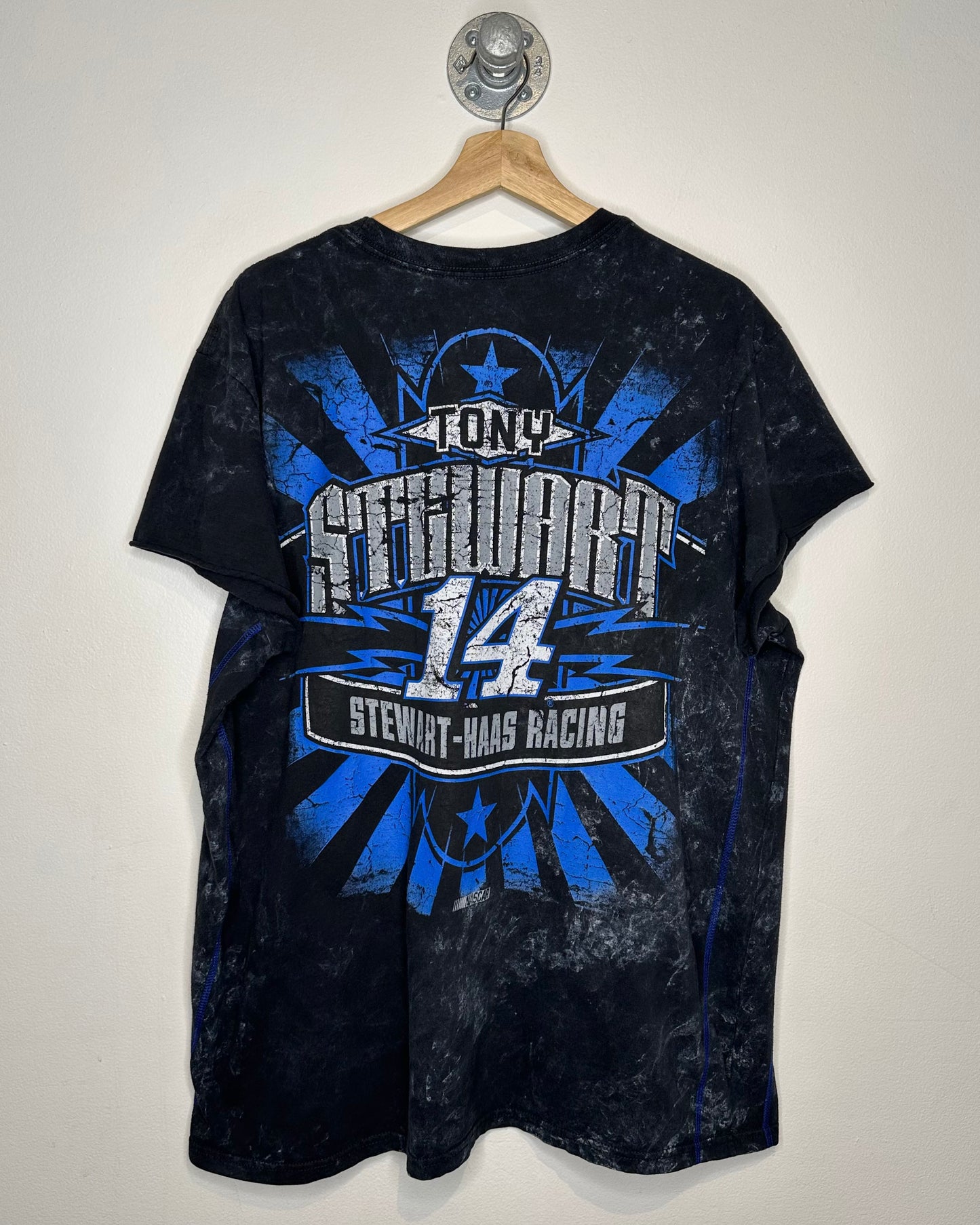 Tony Stewart Black Acid Wash Tee Shirt