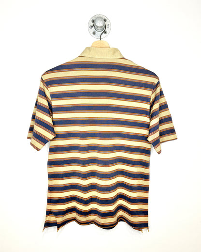 Vintage 90s Jack Nicholas Striped Tan Polo Shirt