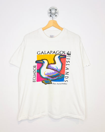 Vintage 90s Galápagos Islands WWF White Tee Shirt