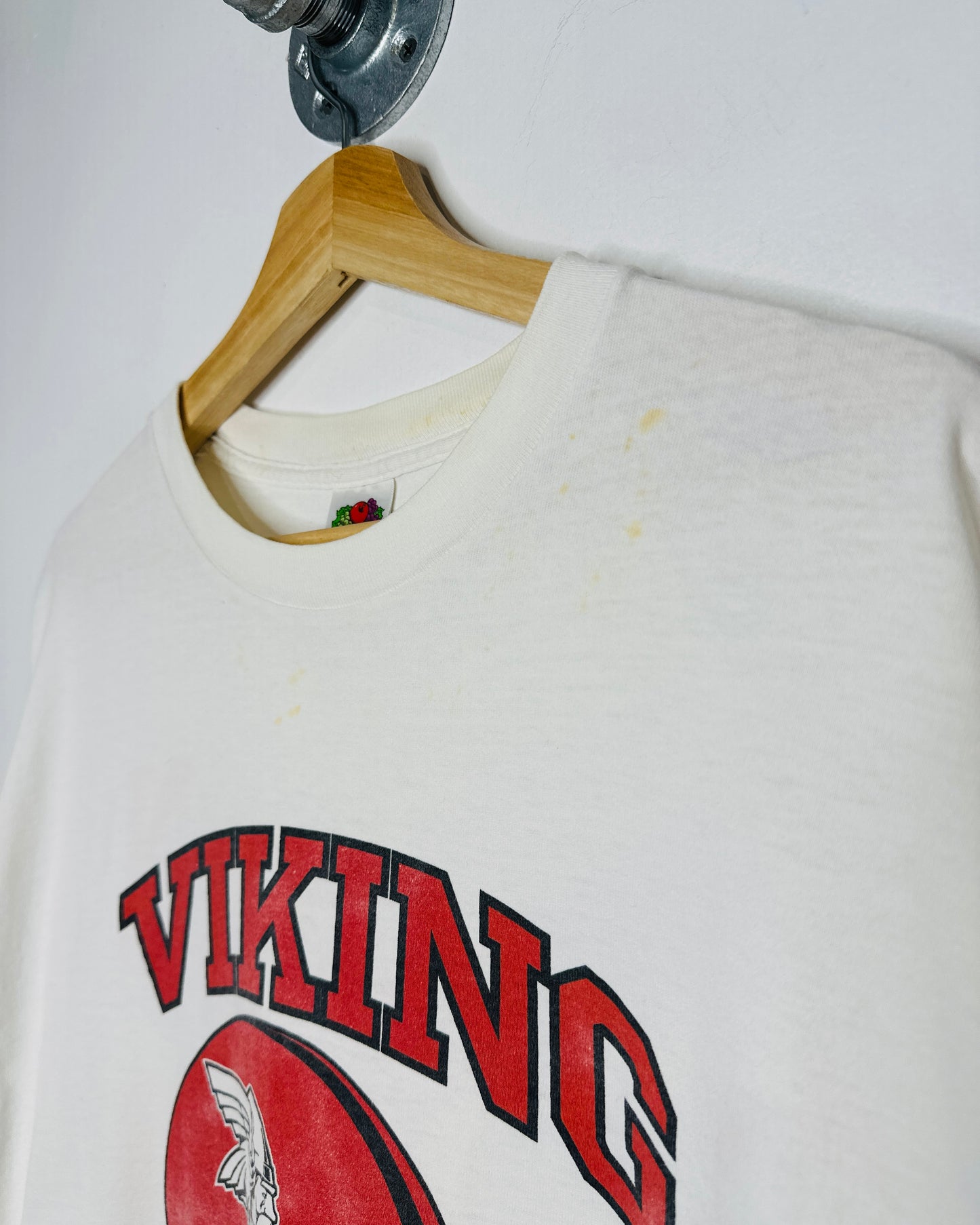 Vintage 2003 Viking Football White And Red Graphic Tee Shirt