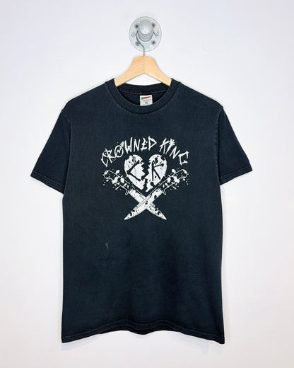 Vintage 2000s Crowned King Faded Black Band Tee Shirt
